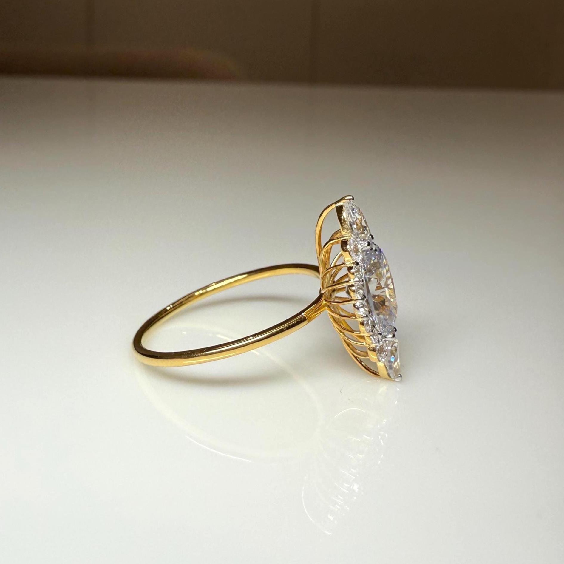 IGI Certified 1.5CTW Lab Grown Diamond Engagement Ring: 14k Gold Oval ...