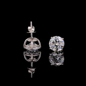 Lab Grown Diamond Stud Earrings | IGI Certified Diamonds | 14K Gold Earrings | Round Cut Solitaire Earrings | Wedding Jewelry for Women