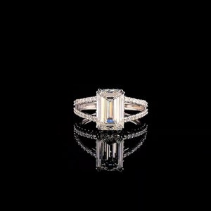 Emerald Cut Lab Grown Diamond Ring | 2.30ct Engagement Ring | 14K Solid Gold Wedding Ring | IGI Certified | Elegant Bridal Jewelry for Her