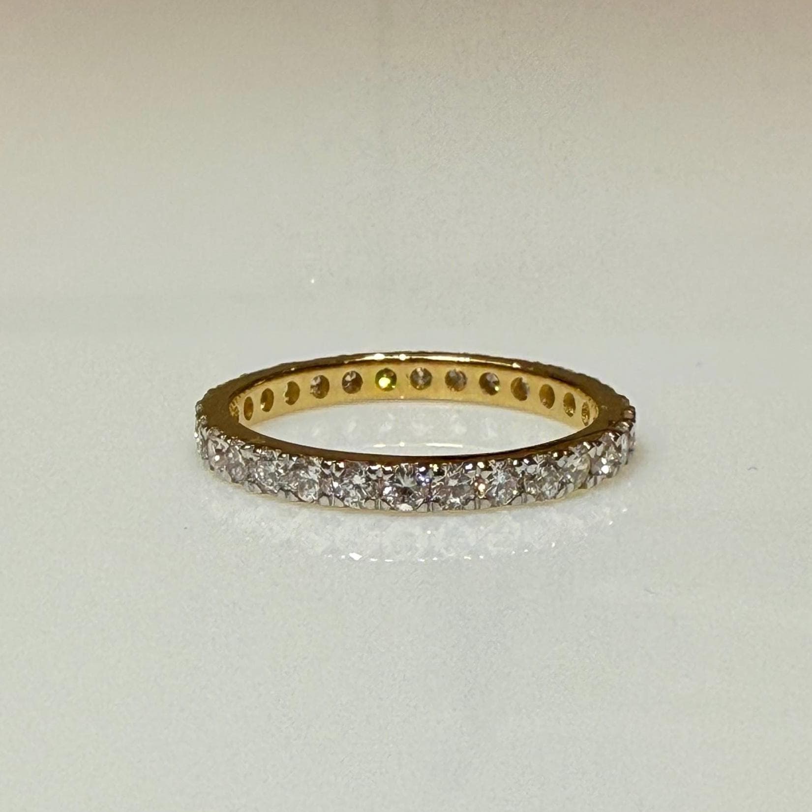 Lab Grown Diamond 14K Gold Eternity Wedding Band | Stacking Ring - Etsy