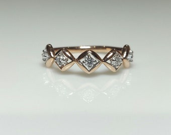 Lab Grown Diamond Wedding Band | 14K Gold Five Stone Half Eternity Ring