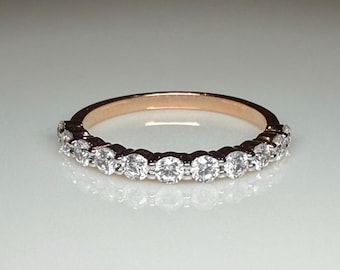 14K Gold Lab Grown Diamond Eternity Band | Stackable Wedding Ring
