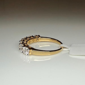 14K Gold Lab Grown Diamond Wedding Band | Seven Stone Eternity Ring - Etsy