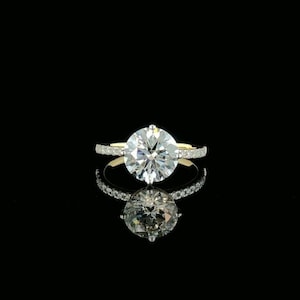Round Lab Grown Diamond Ring | 2.20ct Diamond Engagement Ring | 14K Solid | IGI Certified Diamond | Wedding Ring | Elegant Jewelry for Her