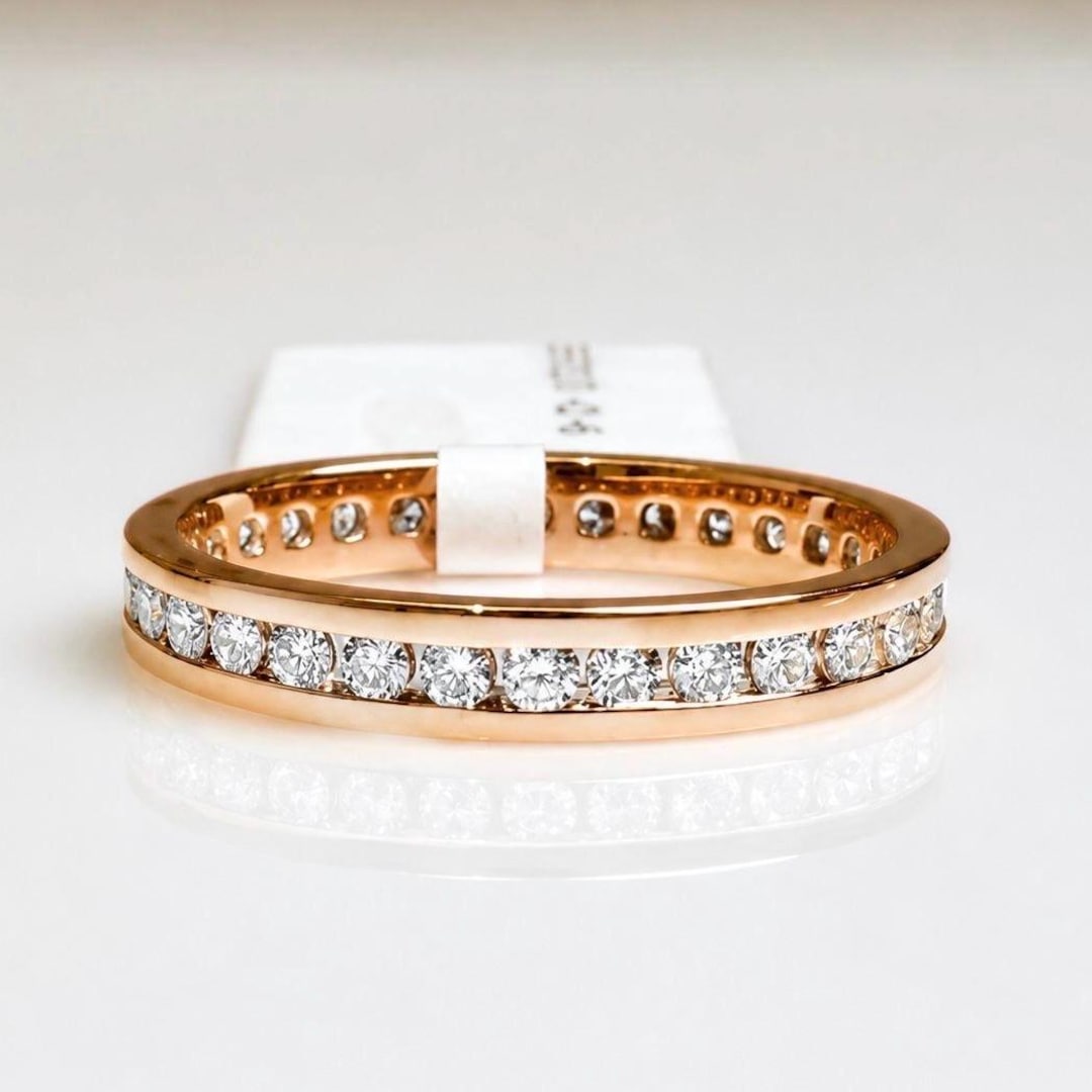 Lab Grown Diamond Eternity Band | 14K Gold Channel Set Wedding Ring - Etsy