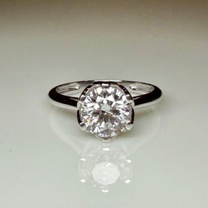 1.25CT Round Lab Grown Diamond Engagement Ring | Tulip Setting Solitaire, IGI Certified, 14K Gold