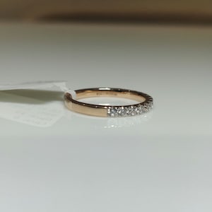 Lab Grown Diamond 14K Gold Wedding Band | Half Eternity Stacking Ring ...