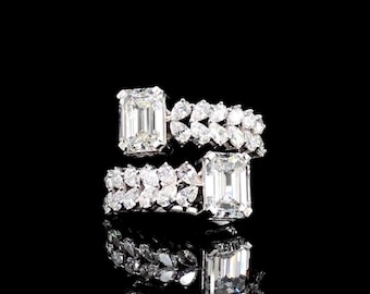5.20CTW Emerald Cut Lab Grown Diamond 14K Gold Ring