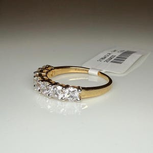 14K Gold Lab Grown Diamond Wedding Band | Seven Stone Eternity Ring - Etsy