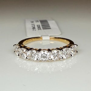 14K Gold Labor gewachsener Diamant Ehering | Sieben Stein Eternity Ring