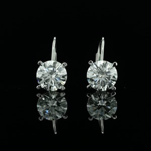 IGI Certified Lab Grown Diamond Hoop Earrings: 2.00-4.00ct Round Brilliant