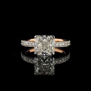 Princess Lab Grown Diamond Ring | 2.30Ct Engagement Ring | 14K Gold | IGI Certified Diamond | Wedding Ring | Elegant Jewelry for Her