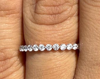 Lab Grown Diamond Eternity Band: 14K Solid Gold Wedding Ring