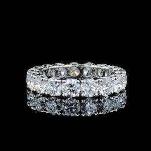 Lab Grown Diamond Wedding Band | 4.50MM Round Brilliant Cut Lab Grown Diamond Band | Eternity Ring | Certified Diamond Ring | Gift for Her