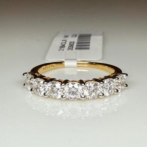14K Gold Lab Grown Diamond Wedding Band | Seven Stone Eternity Ring - Etsy