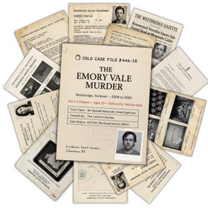 Juego de casos sin resolver / El asesinato de Emory Vale / Misterio de asesinato imprimible / Kit de pruebas para detectives / Juego para una cita romántica (descarga digital)
