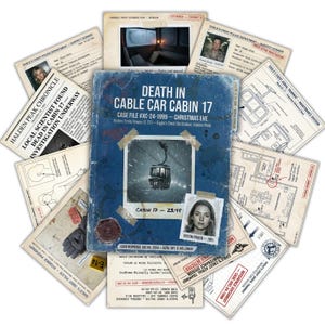 Unsolved Ski Resort Murder | Cold Case File Game | 1990s Detective Dossier | Realistic Evidence Kit | Couple Date Night (Digital Download)