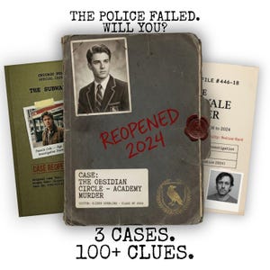 Paquete 3 en 1 de casos sin resolver / Juego interactivo de misterio y asesinato / Kit de detective para casos sin resolver / Documentos PDF imprimibles / Más de 100 pistas