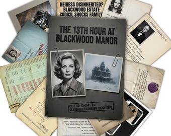 Printable Murder Mystery Game | Realistic Cold Case File PDF | 1976 Seance Manor Crime | Date Night Idea | The 13th Hour At Blackwood Manor