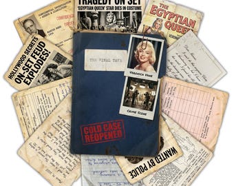 Gra „Nierozwiązane sprawy” | Ostateczne ujęcie: Zagadka kryminalna z Hollywood z 1954 roku | Zestaw detektywistyczny do druku w formacie PDF dla dorosłych