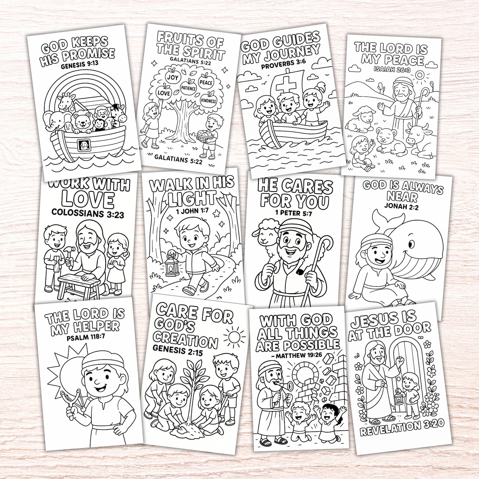 20 Bible Verse Coloring Pages for Kids | Christian Scripture Printable ...