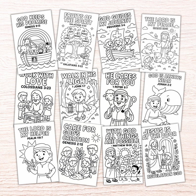 20 Bible Verse Coloring Pages for Kids | Christian Scripture Printable ...