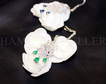 American Diamond Silver Maang Tikka: Indiase voorhoofdsieraden