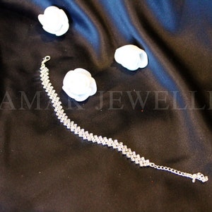 Pulsera De Plata De Primera Calidad Con Diamantes Y Circonitas Cúbicas