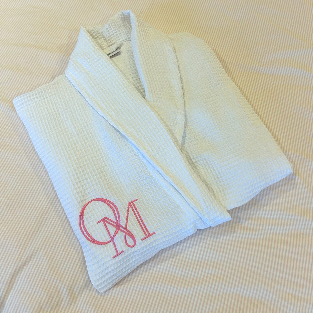 Waffle Personalised Bathrobe, Bridal Shower Gift, Collar Waffle