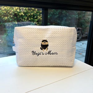 Bolsa de maquillaje con monograma de PERRO, bolsa de cosméticos personalizada con nombre de perro, bolsa de viaje para amantes de los CACHORROS, regalo para niña, fin de semana imagen 6