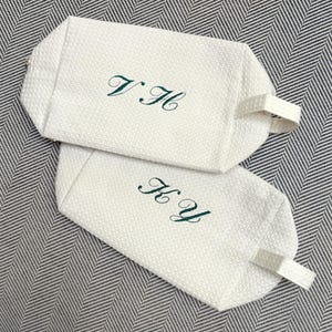 Make-uptas met wafelpunt monogram, gepersonaliseerd make-uptasje, reisetui vrijgezellenfeest, girly cadeau-idee, weekendtasje, terug naar school