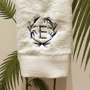 Personalized Bathroom Towel Design, Luxury Embroidered Monogram Hand Towel, Animal Lover Decor, Housewarming Gift,