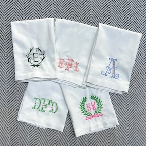 Elegante linnen doekset met monogram, geborduurd op maat gemaakt huwelijkscadeau, gepersonaliseerd linnen, handdoek jubileum, aangepaste huwelijksdecoraties