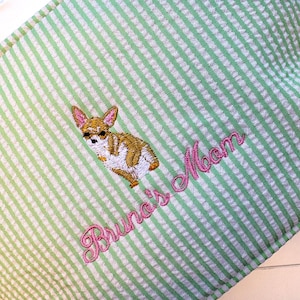 Bolsa de maquillaje con monograma de PERRO, bolsa de cosméticos personalizada con nombre de perro, bolsa de viaje para amantes de los CACHORROS, regalo para niña, fin de semana imagen 4