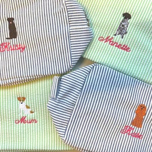 Bolsa de maquillaje con monograma de PERRO, bolsa de cosméticos personalizada con nombre de perro, bolsa de viaje para amantes de los CACHORROS, regalo para niña, fin de semana imagen 15