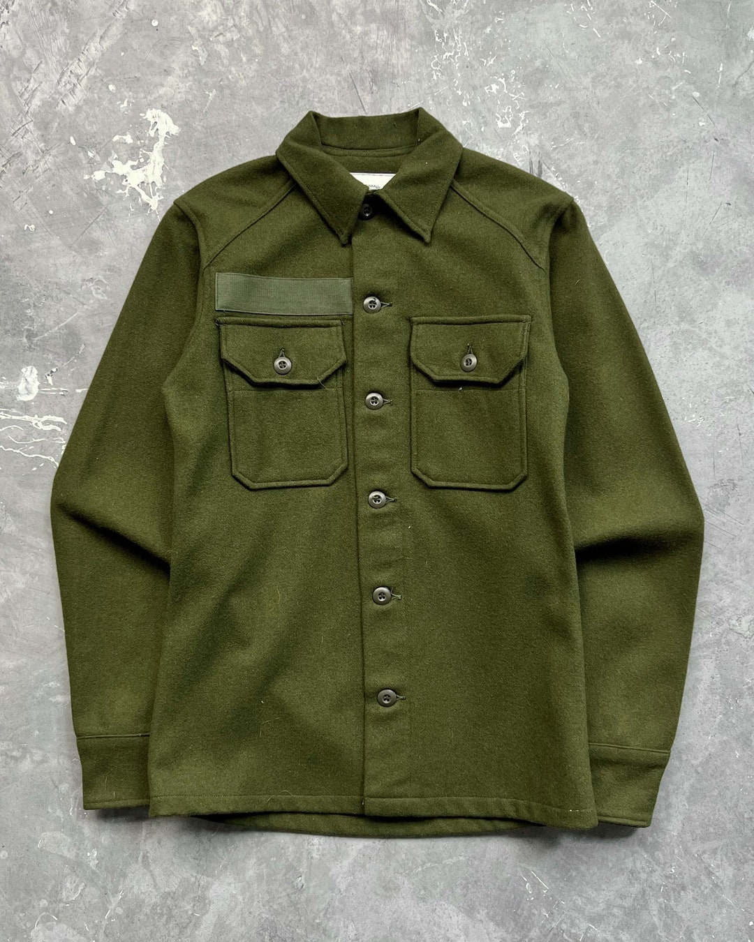 Vintage Wool Forest Green Army Over Shirt/ Jacket / Military Etsy