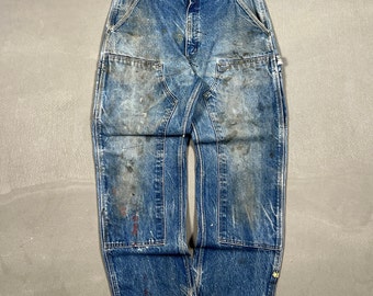 Carhartt Faded Bleu denim Pantalon de menuisier croisé - 32 x 33