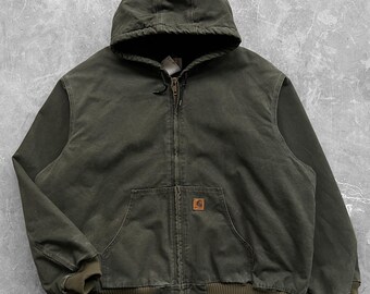 00'S Carhartt Active Jacket Duck Full Zip Parka Men's M cotton gray type Vintage Second Hand