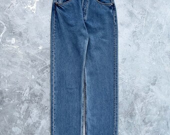 Paire de jeans / pantalons Levi's 501 délavés vintage au délavage foncé - 30 X 31