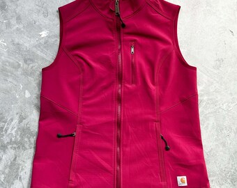 Vintage clean pink Carhartt sports gilet vest for women / sportswear / streetwear - L