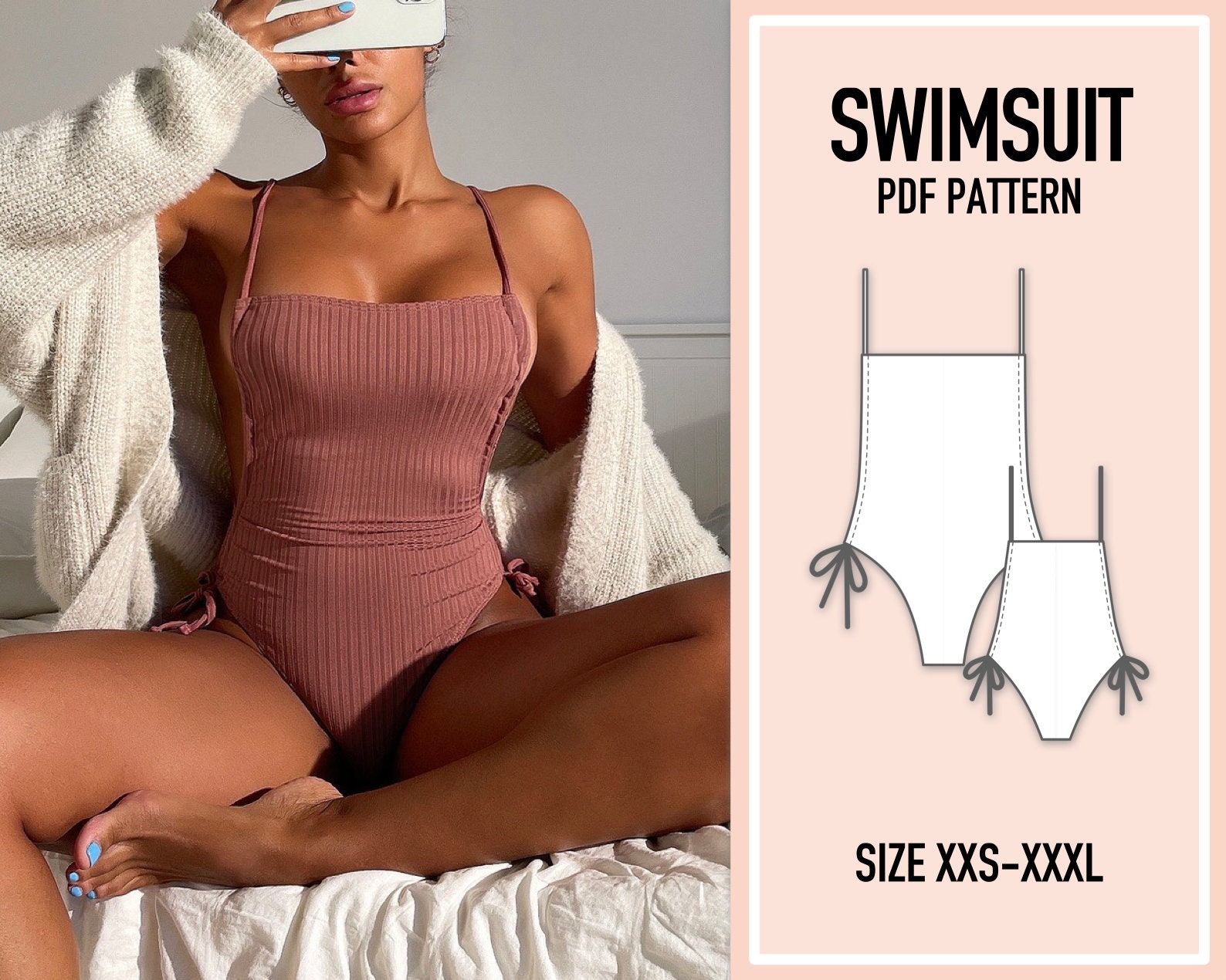 Swimsuit Pattern PDF. Bikini Pattern PDF. Sewing Pattern. Etsy UK