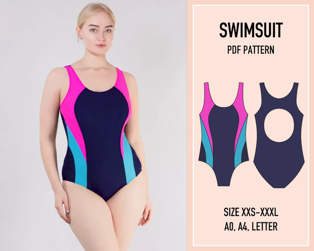 Suimsuit Patterns Swimsuit Pattern PDF. Sewing Pattern. Sports Swimsuit Pattern - Etsy ...