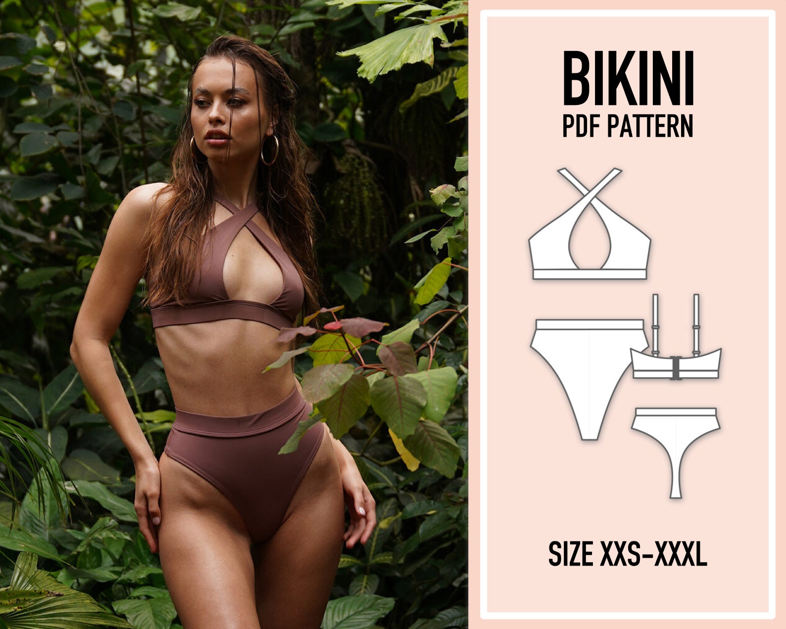 Bikini Pattern PDF. Sewing Pattern. Swimsuit Pattern PDF. Etsy Australia