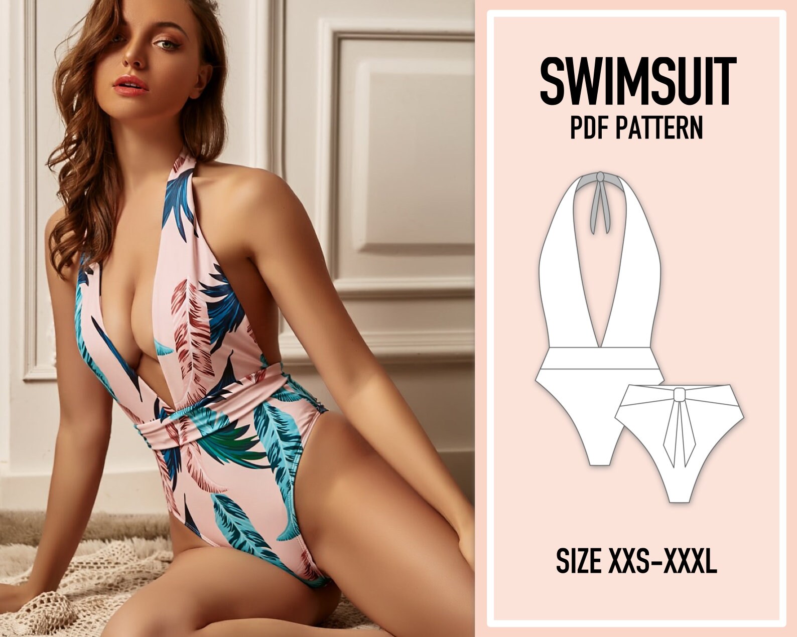 Swimsuit Pattern PDF. Sewing Pattern. Bikini Pattern PDF. Etsy Australia