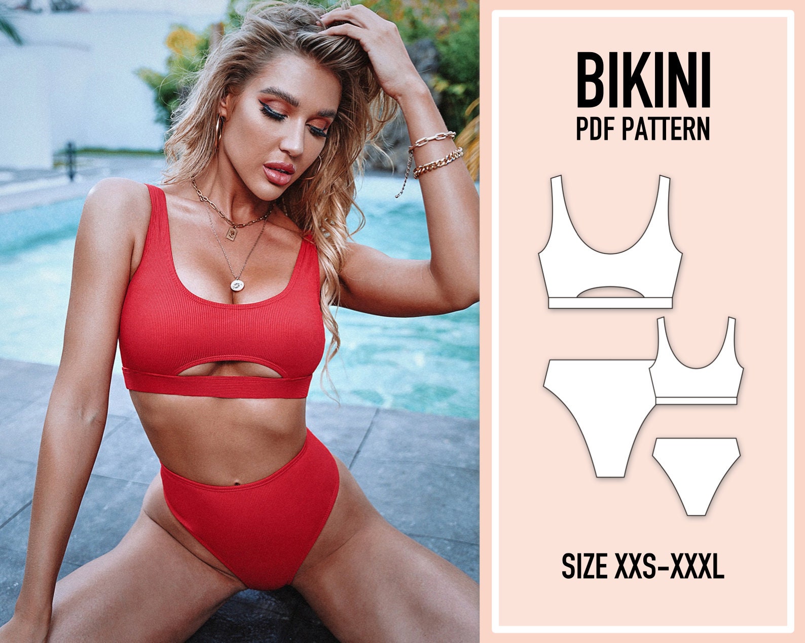 Bikini Pattern PDF. Sewing Pattern. Swimsuit Pattern PDF. Etsy Canada
