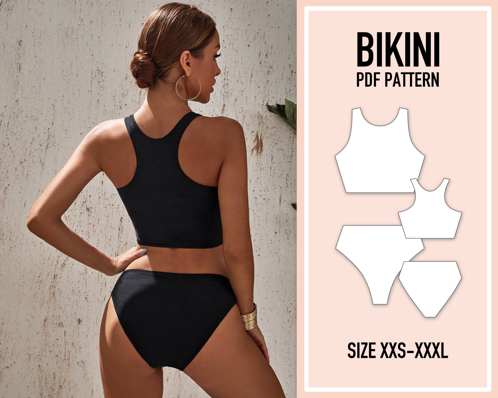 Bikini Pattern PDF. Sewing Pattern. Swimsuit Pattern PDF. Etsy