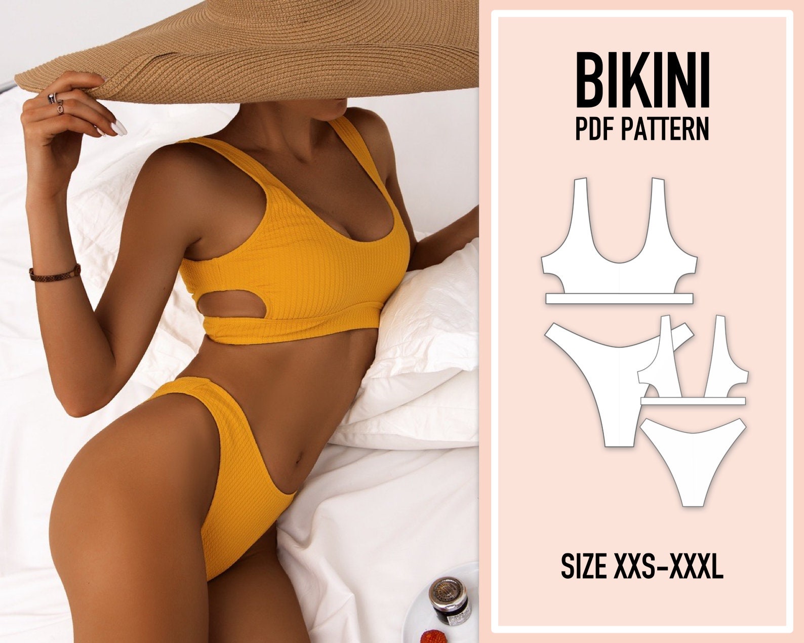 Bikini Pattern PDF. Sewing Pattern. Swimsuit Pattern PDF. Etsy UK