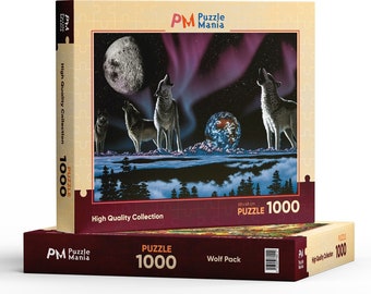 Jigsaw Puzzle 1000 Pieces, Puzzle for Adults, Christmas Gifts, Holiday Gifts, Xmas Gifts, Wolf Pack Puzzle, Family Puzzle, Gift for Mom