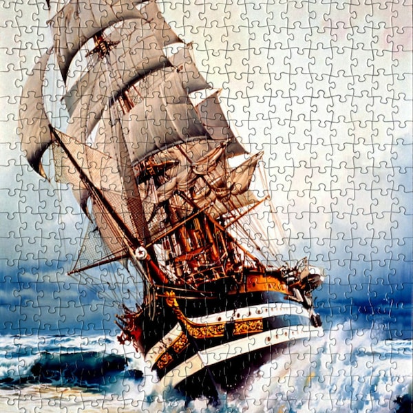 Jigsaw Puzzle 1000 Pieces, Yacht Puzzle 1000, Yacht of Shadows Puzzle for Adults, Christmas Gift for Mother, 1000 Piece Puzzle for Adult