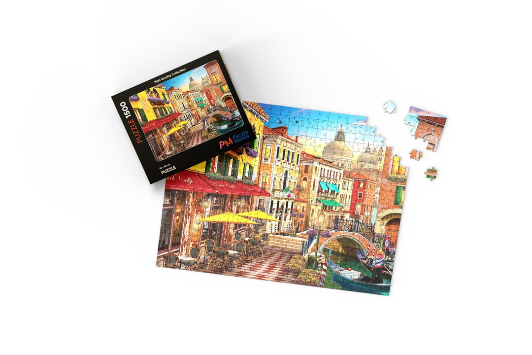 Venice Waterway Cafes Puzzle 1500 Pieces Gift for Mother Etsy